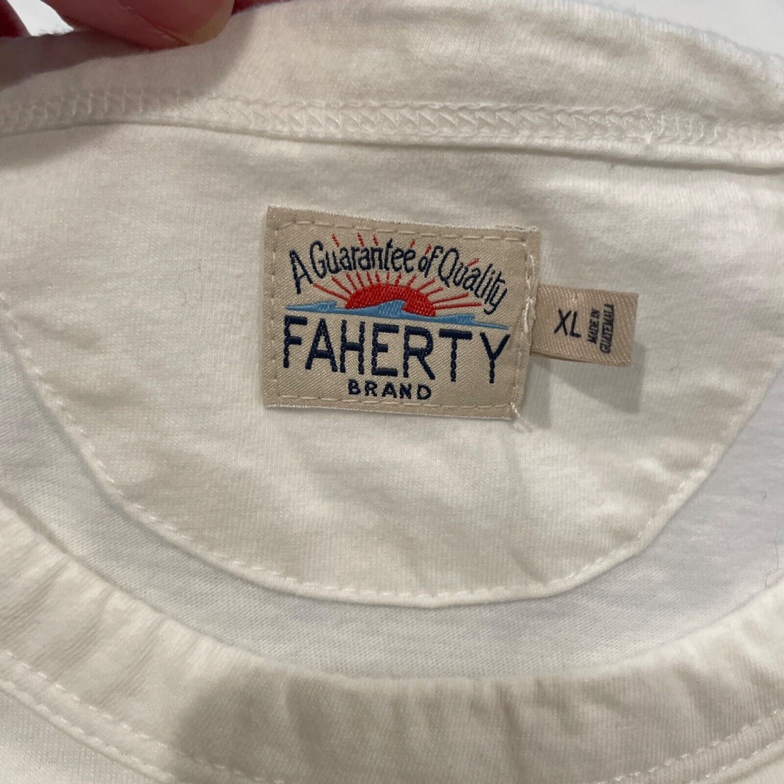 Faherty Men's Sz XL White Cotton Steamboat Colora… - image 2