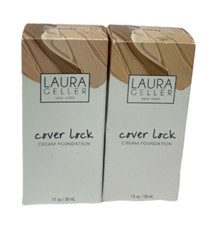 Laura Geller Cover Lock Cream Foundation 1oz / 30mL Honey NEW LOT OF 2