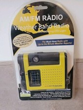 Vintage AM/FM Weather Band Radio with Pivoting LED Light -sealed in package
