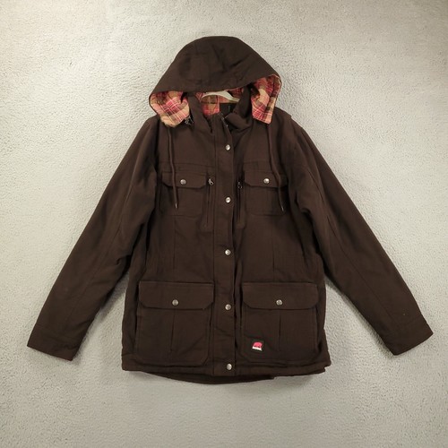Berne Jacket Mens XL Barn Chore Coat Hooded Heavyweight Flannel Lined Canvas