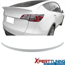 Fits 20-25 Tesla Model Y OE Style Painted #PPSW White Water Pearl Trunk Spoiler