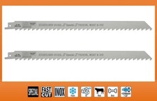 2x LAMA ACCIAIO INOX SEGA A GATTUCCIO TAGLIO CARNI CARNE OSSA SURGELATI GHIACCIO