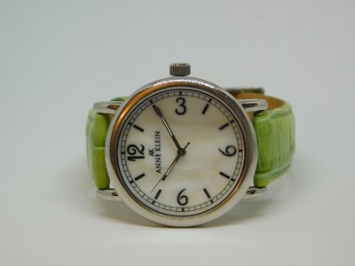 Anne Klein 10/9003 Genuine Leather Quartz Analog Women's Watch New Battery