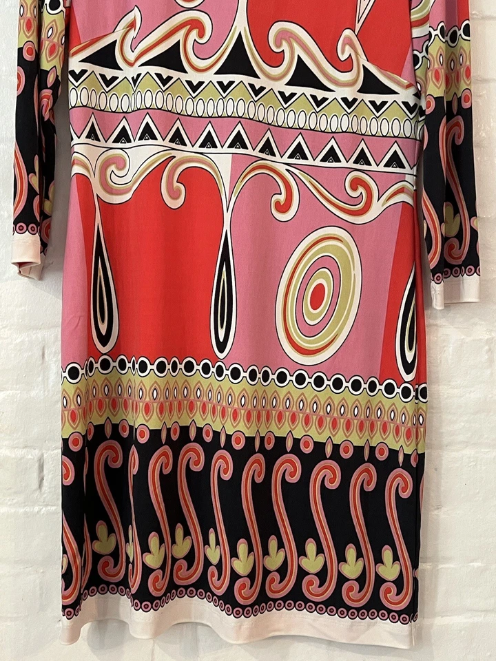 Mini Vestido Vintage Ali Ra Para Mujer Media Manga Cuello Barco Estampado Talla 4 Foto 3 de 4