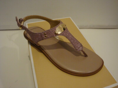 NIB NEW Women MICHAEL KORS Plate Slingback Thong Sandals