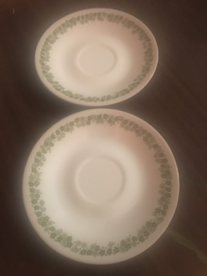 Vintage Corelle Spring Blossom Set Of 2 Saucers Crazy Daisy Green Flowers Ebay