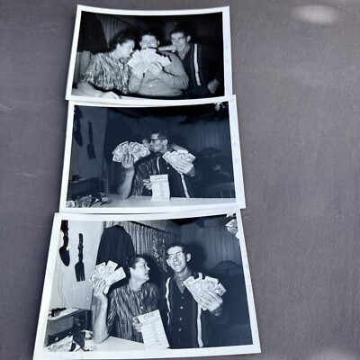 Vintage 1960s Photos of Winnings from Agua Caliente Casino Tijuana BC Mexico
