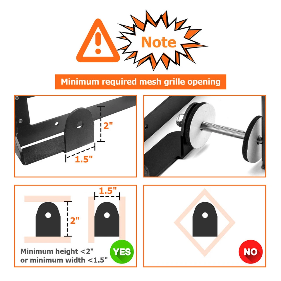 Soporte de placa de malla inferior para parrilla para Acura ILX RLX RDX NSX TL - Sin perforación Foto 2 de 4