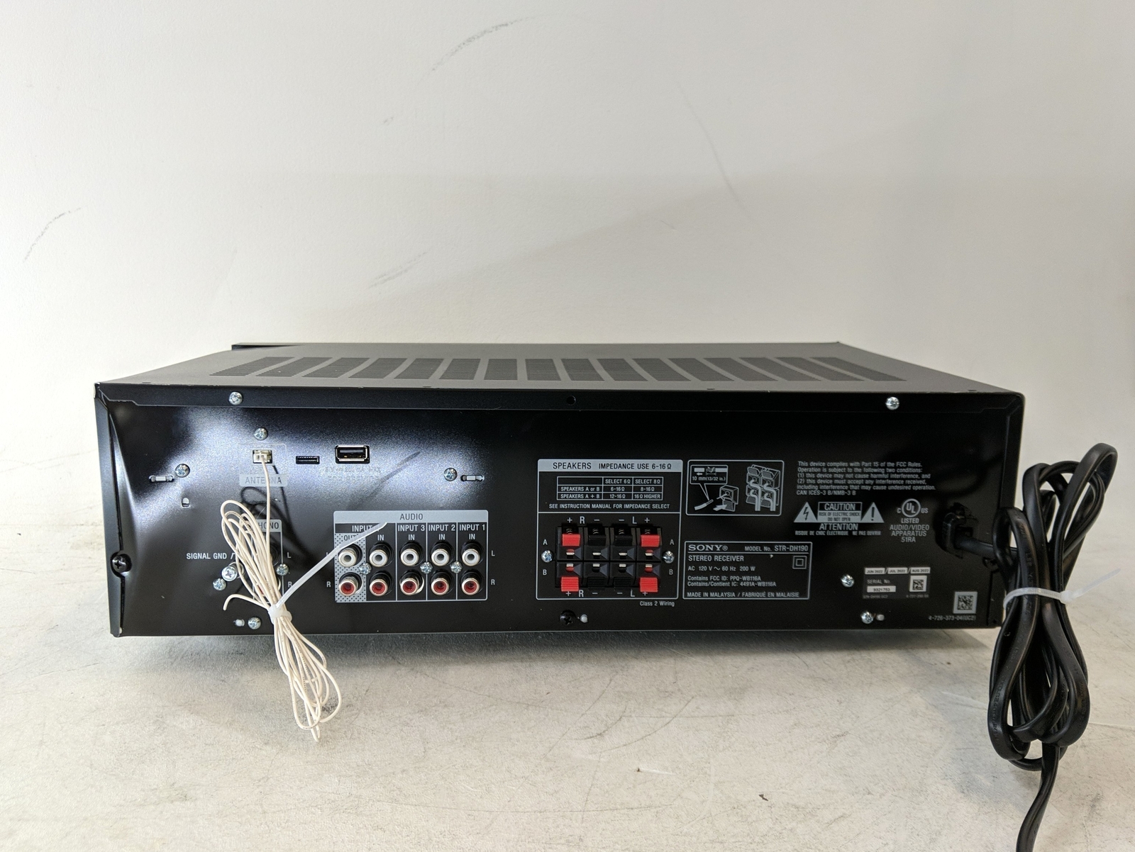 Defective Sony STRDH190 2ch Home Stereo Receiver, Sold AS IS