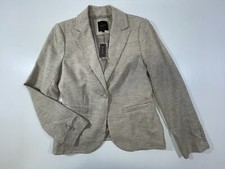 The Limited Women  s Tan Long Sleeve Faux Pockets Wear To Work Business Blazer M