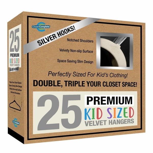 Closet Complete Kids Velvet Ultra Thin No Slip Hangers Set Of 25 Closet Complete Kids Velvet Ultra Thin No Slip Hangers Set Of 25 For