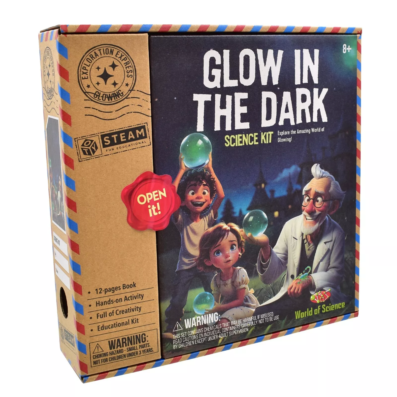 Science Experiment STEAM Set GLOW IN THE DARK Kit Christmas Xmas Cool Kids Gift