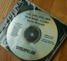 CAT CATERPILLAR 236 246 252 262 SKID STEER LOADER Spare Parts CD Manual Book DVD