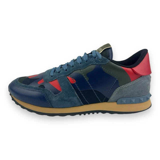 VALENTINO Camo Rockrunner Blue/Red Size Men’s Trainers UK 6 EU 40