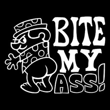 Bite My Ass Funny Rude Adult Car Truck Window Wall Laptop Vinyl Decal Sticker.