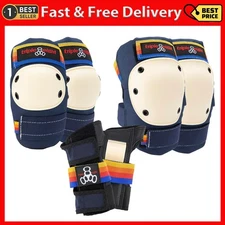 Triple Eight Saver Series Skate Pad Set Knee Elbow Wrist Guards for Multi Sports