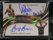 2019-20 Immaculate DUAL Auto David Robinson - George Gervin /49 Spurs On Card