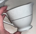 Huntington Made in Japan White Leaves Silver Trim Creamer and Sugar — photo 3