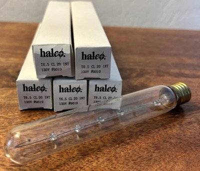 New Set Of 5 HALCO T6.5 CL20 INT 130V , 9019 Clear light Intermediate Screw Base
