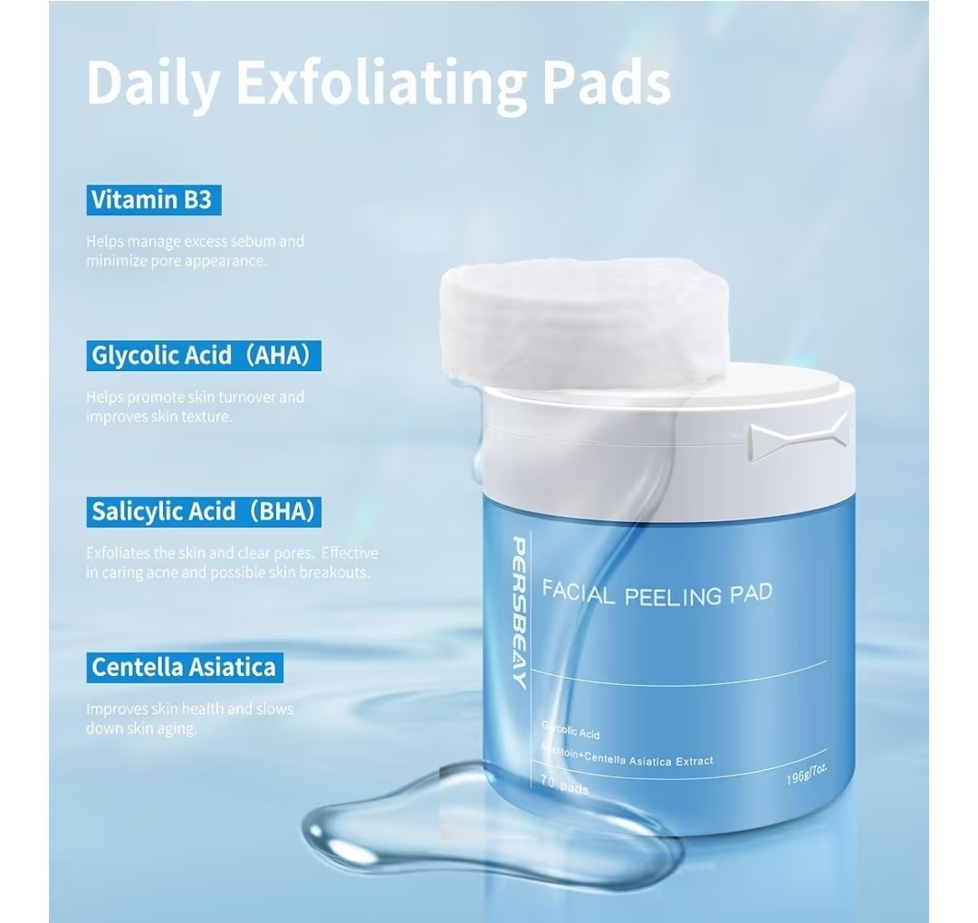 Glycolic Acid Pads Exfoliating Toner Pads for Facial Radiance Dual Action Gen...