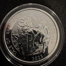 Royal Mint TUDOR Beasts Yale of Beaufort Coin 2oz 9999 Fine silver 2023 