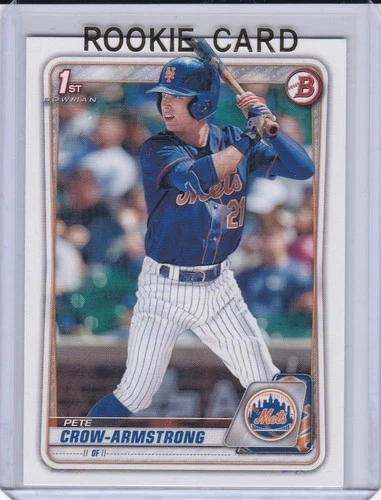 PETE CROW-ARMSTRONG ROOKIE CARD 2020 Bowman 1st MLB RC New York Met Chicago Cubs