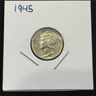 🔥 1945 Mercury Dime 90% Silver US Coin WWII Era .01 No Reserve AU Luster 🔥