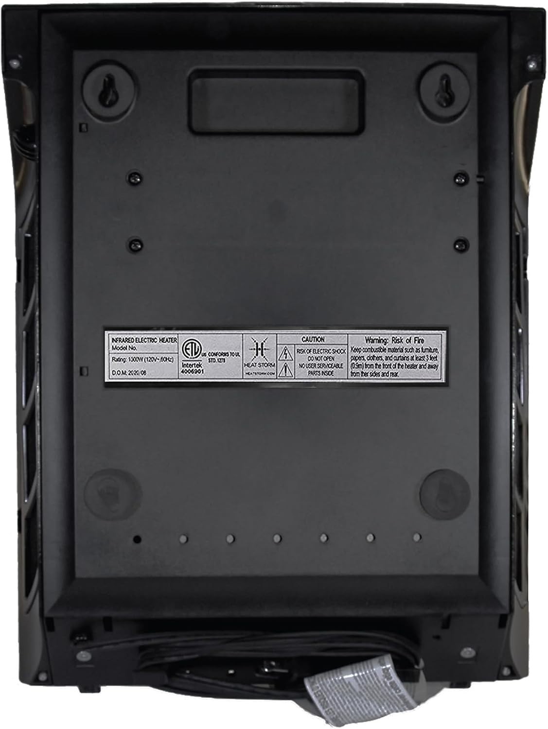 Compact Infrared Quartz Heater with Built-in Thermostat & Remote Control - 1000W