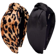 Headbands for Women Womens Knotted Wide Headbands Black Headband Fashion Top ...