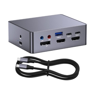 16 in 1 Multiple Port Docking Station 4K HDTV Double Monitor Support Metal USB