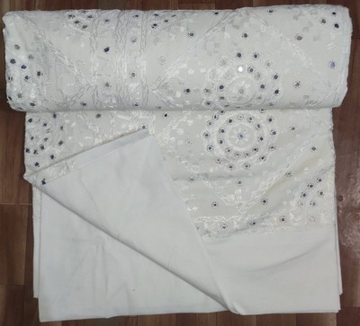Art Palace Mirror & Hand  Silk Embroidered Hand Work Cotton Bedspread90x108''Inch