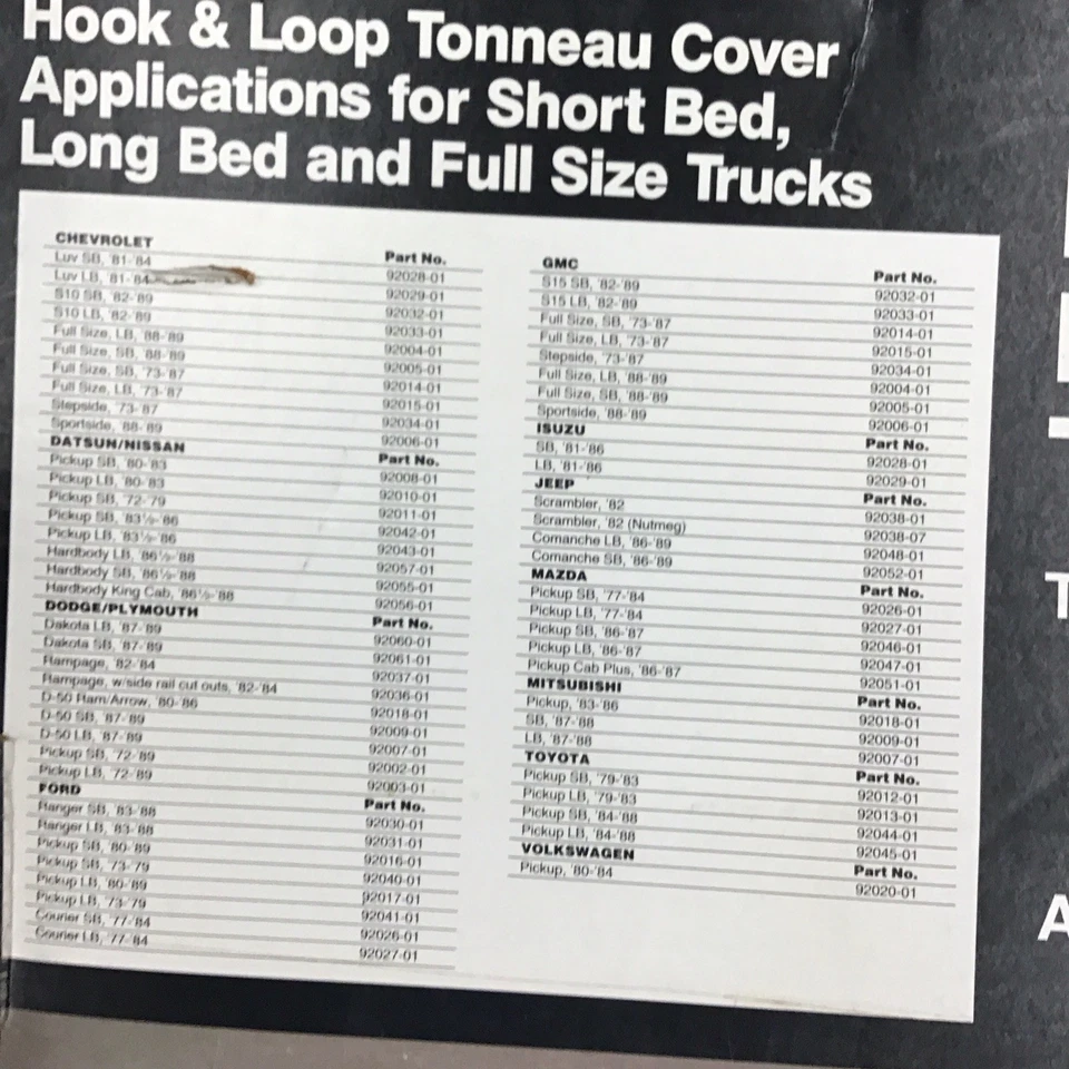 Cubierta Tonneau para camión Saddleman HOOK & LOOP para Chevy GMC Sportsside de colección Foto 3 de 4