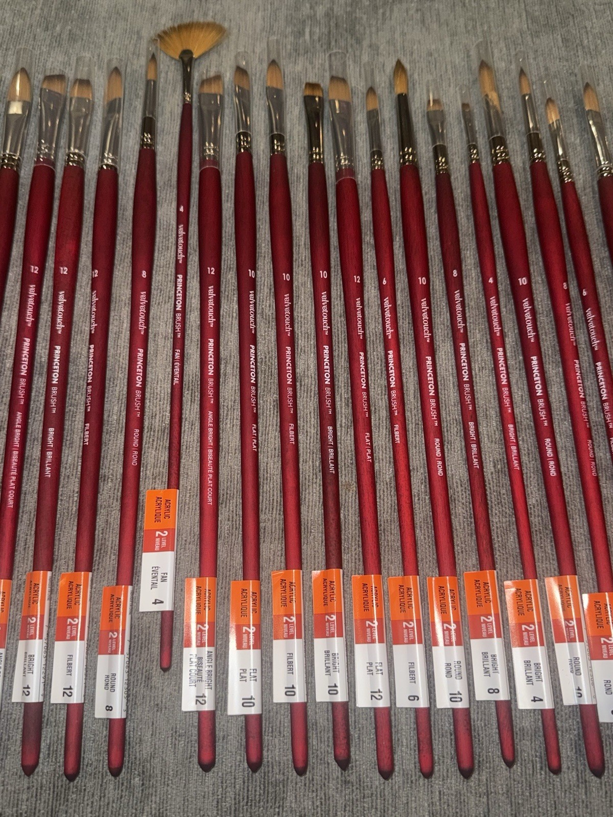 Princeton Velvetouch Watercolor/acrylic Paint Brushes! Lot of 44! NEW/FREE SHIP!