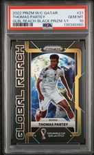 2022 Prizm World Cup Qatar Global Reach Black THOMAS PARTEY Soccer 1/1 PSA 10