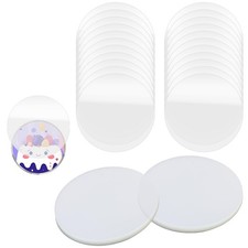 200 Pcs Clear Badge Film, 70Mm Circle Mylars Button Maker Supplies Plastic Badge