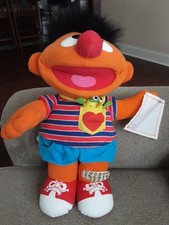 1999 Fisher Price Sesame Street Check Up Ernie Talking Electronic Plush - Works