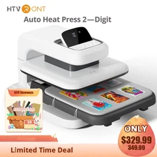 HTVRONT Automatic Heat Press 2-Digit 15x15 Auto T-Shirt Printing Machine White