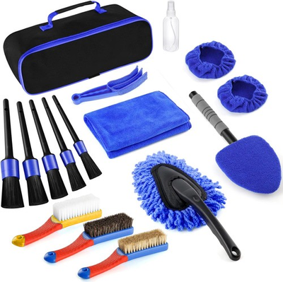 #ad #ad 17Pcs Car Detailing Brush Set Drill not include $15.39