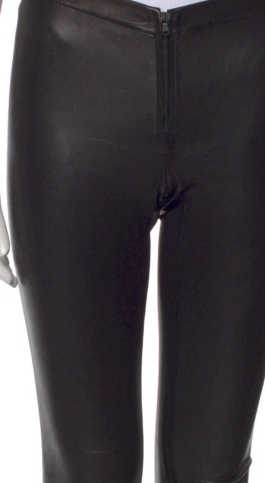 $899 00 XXS Alice and Olivia Piel de cordero Cuero Pantalones Leggings Estilo Rick Owens Foto 4 de 4