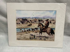 Lorenzo Castaneda Watercolor Painting Print "El Alamo" 2011 Western 11"x14"