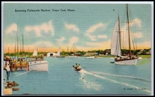 Postcard Entering Falmouth Harbor, Cape Cod, Mass.   N94