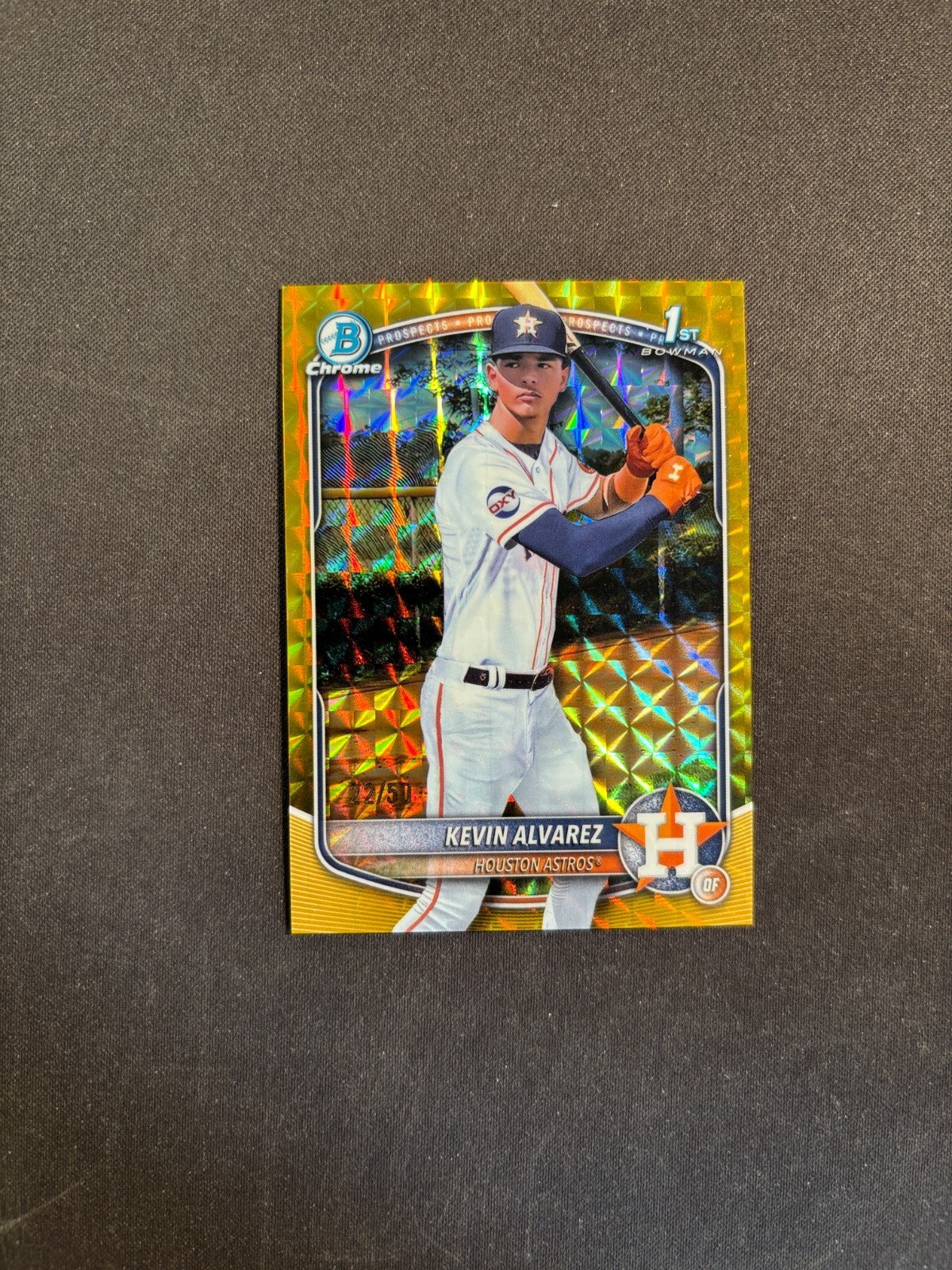 2025 Bowman Chrome #BCP-227 Kevin Alvarez 1st Gold Geometric 22/50 BJFJW