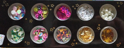 Konfetti Set mit Glitter und  Perlen Streudeko Basteln DIY Set 10 Dosen
