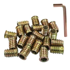 30 PCS 5/16-18 x 20mm Threaded Inserts, Nut Threaded Wood Inserts, Furniture