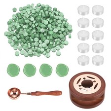Wax Seal Kit, 300 Wax Beads, Candles, Tender Green