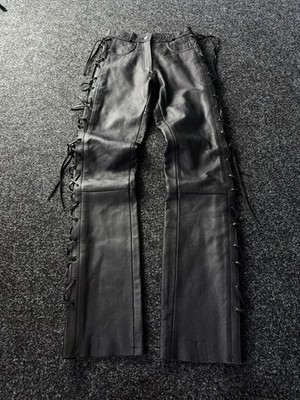 Y2K Vintage Leather Pants Opium Style Alt Biker USA Rare Women's