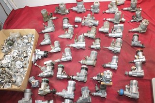 HUGE COLLECTION MODEL AIRPLANE ENGINES R/C U/CONTROL SUPER TIGRE K&B WEBRA PARTS