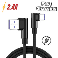 1-3X 90 Degree Right Angle USB Charger 3/6/10FT Charging Sync Cord Type C Cable