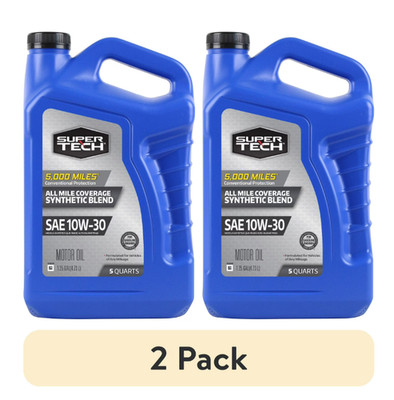 (2 pack) All Mileage Synthetic Blend Motor Oil SAE 10W-30, 5 Qt Seal Restoration