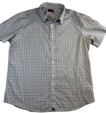 UNTUCKit Dante Slim Wrinkle Resistant Blue White Check Button-Up Shirt Men's XL